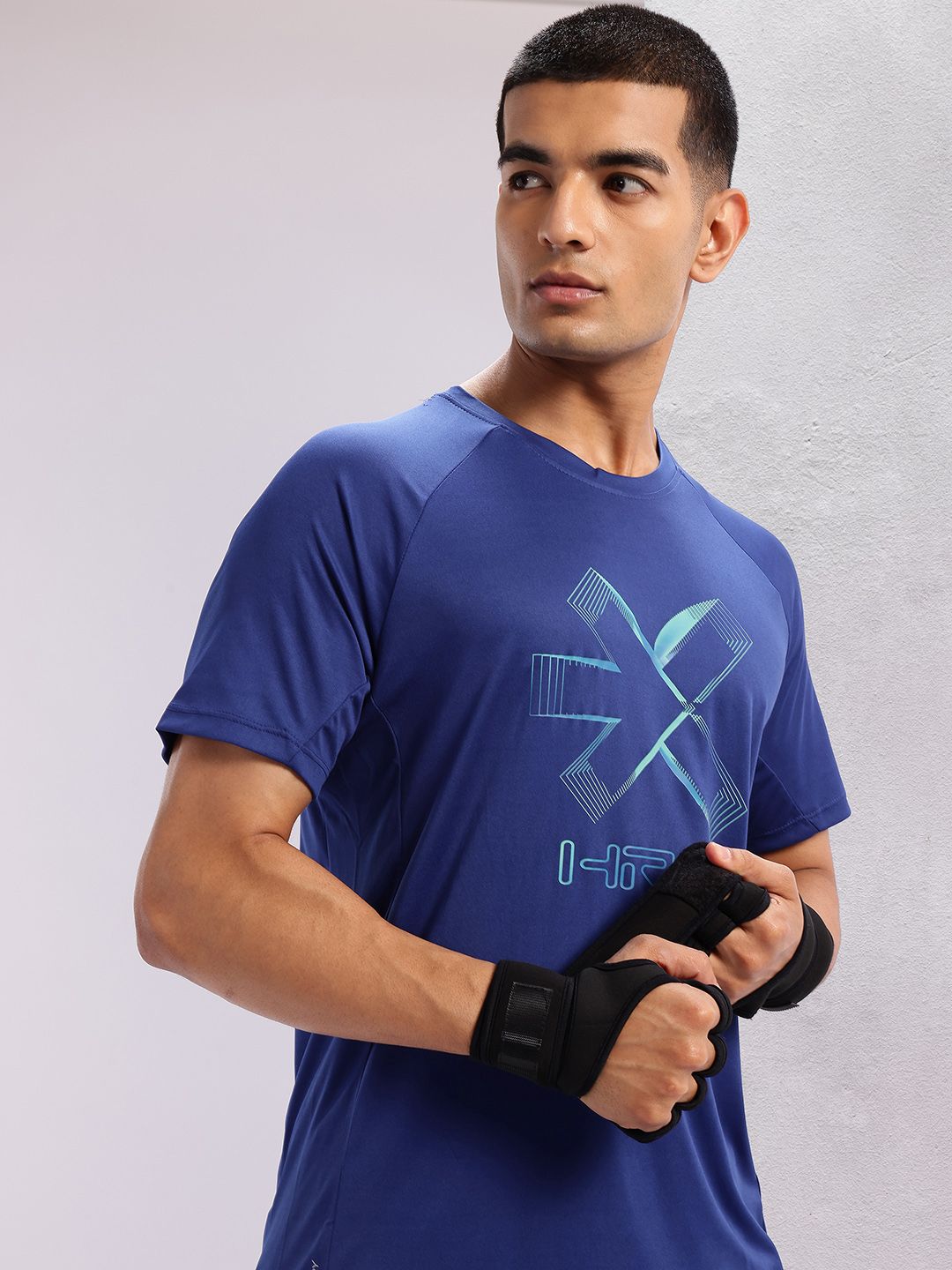 HRX by Hrithik Roshan Brand Logo Print Rapid-Dry Training T-shirt