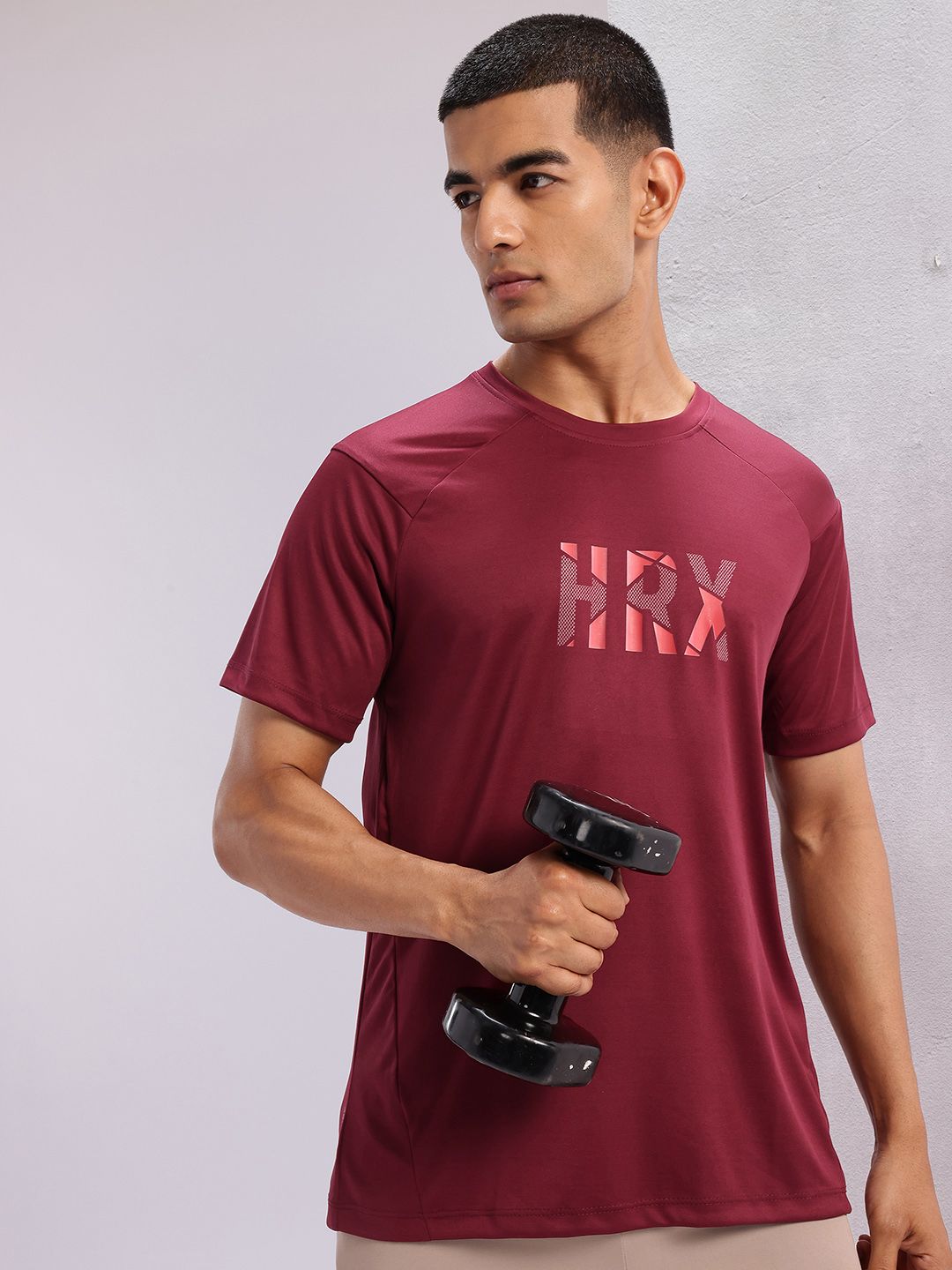 HRX by Hrithik Roshan Brand Logo Print Rapid-Dry Training T-shirt