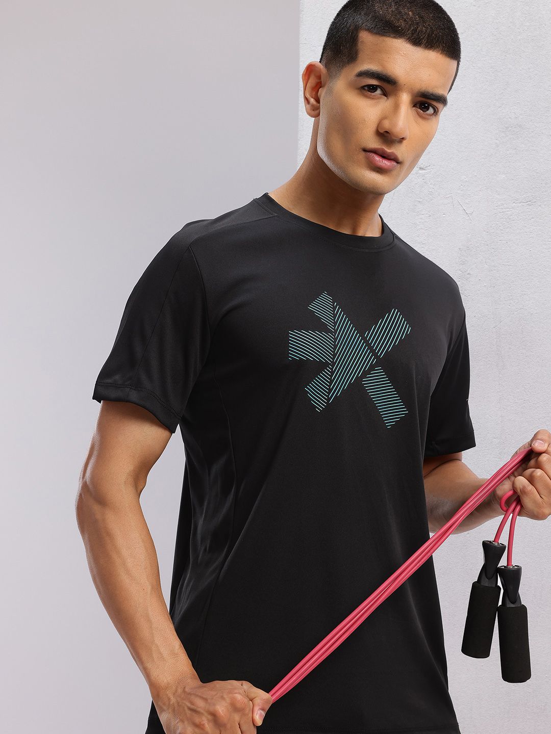 HRX by Hrithik Roshan Brand Logo Print Rapid-Dry Training T-shirt