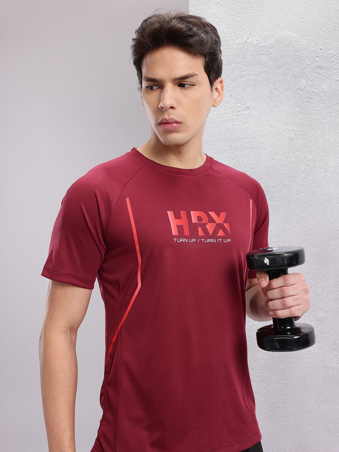 HRX by Hrithik Roshan Men Brand Logo Printed Rapid-Dry Training T-shirt
