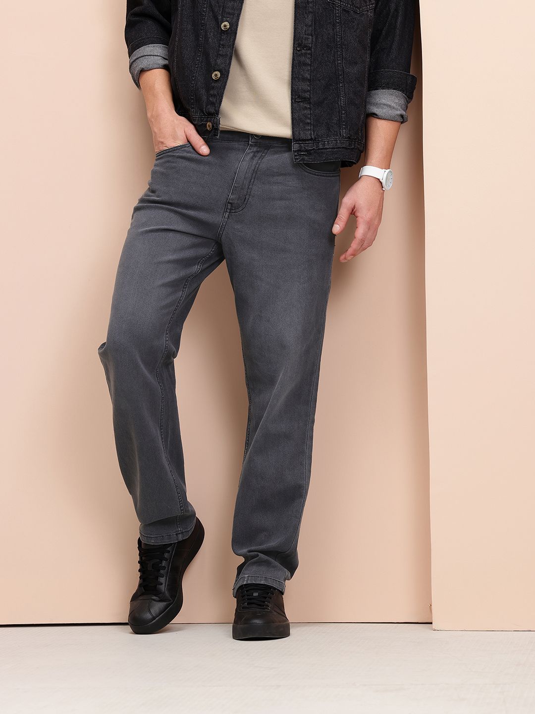 Mast & Harbour Mast & Harbour Men Straight Fit Mid-Rise Stretchable Jeans