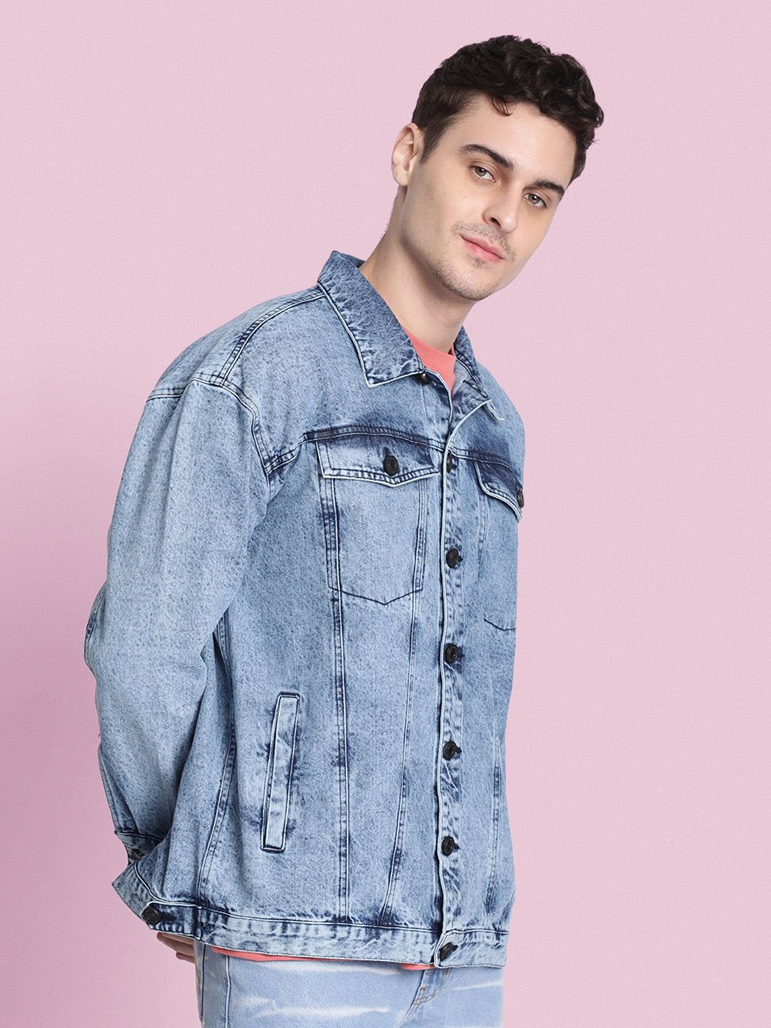 Buy Bene Kleed Men Spread Collar Graphic Printed Casual Denim With