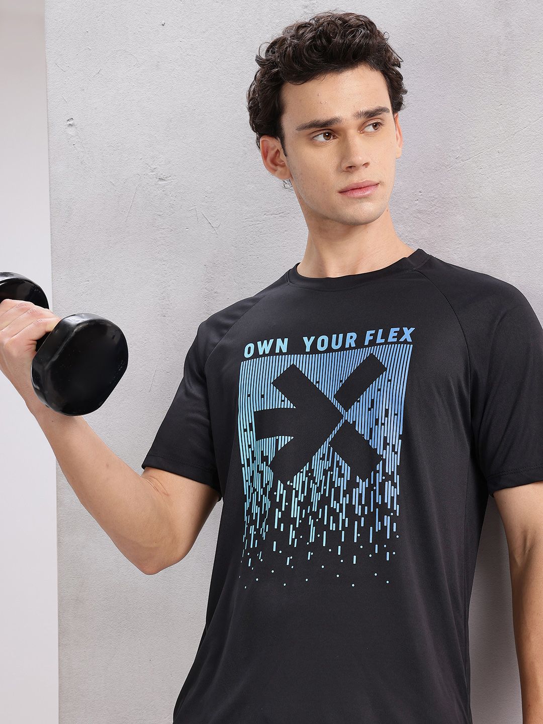 HRX by Hrithik Roshan Brand Logo Print Training T-shirt
