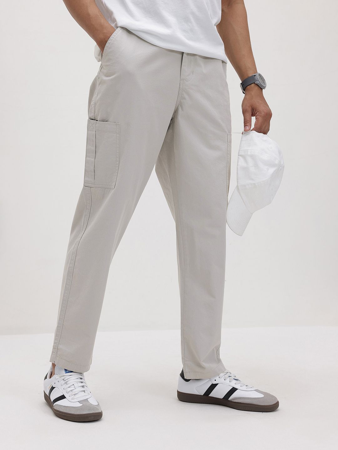 The Roadster Life Co. Men Pure Cotton Relaxed Cargos