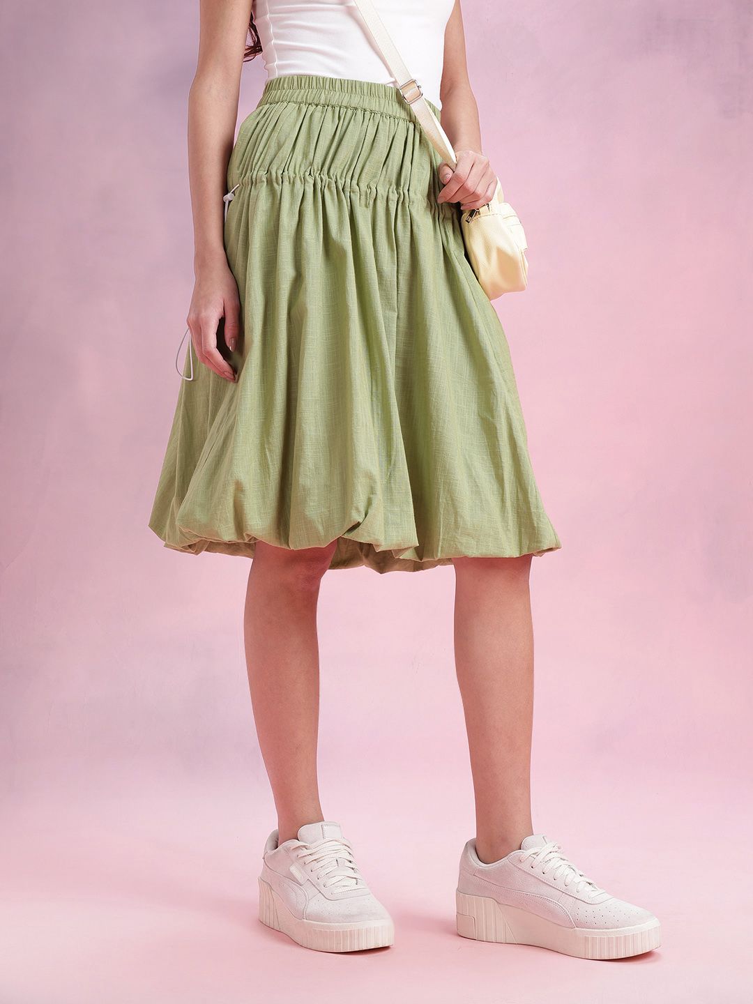 Buy DressBerry Toggle Fastening Ruched Balloon Skirt - Skirts for