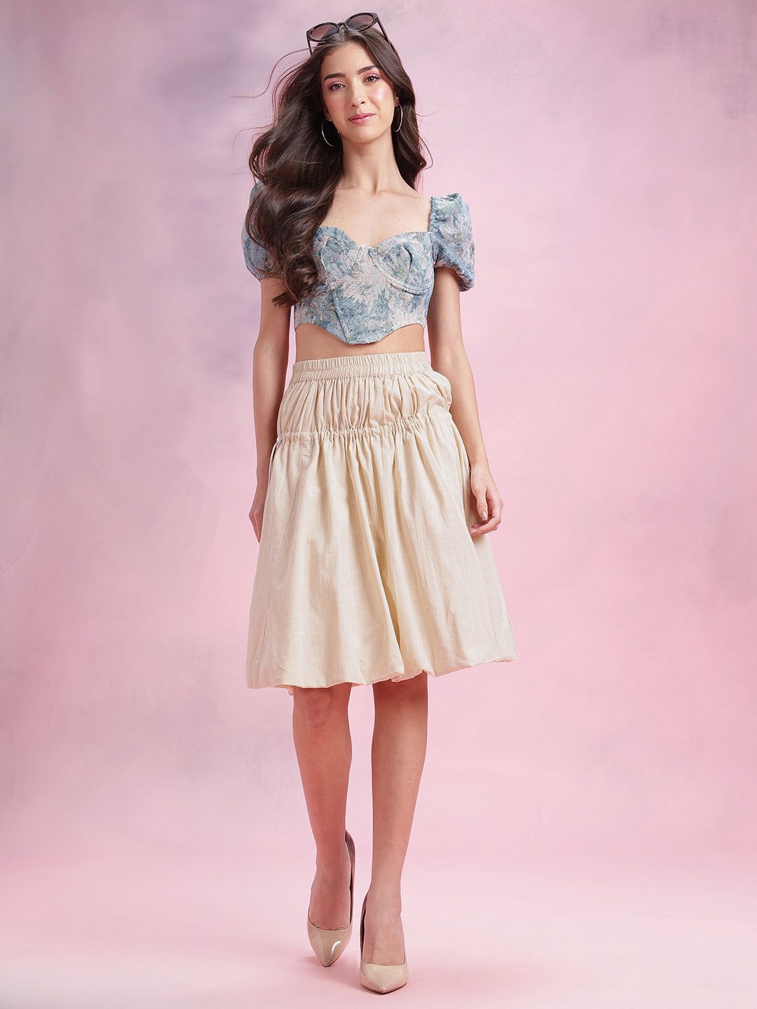 Buy DressBerry Toggle Fastening Ruched Balloon Skirt - Skirts for