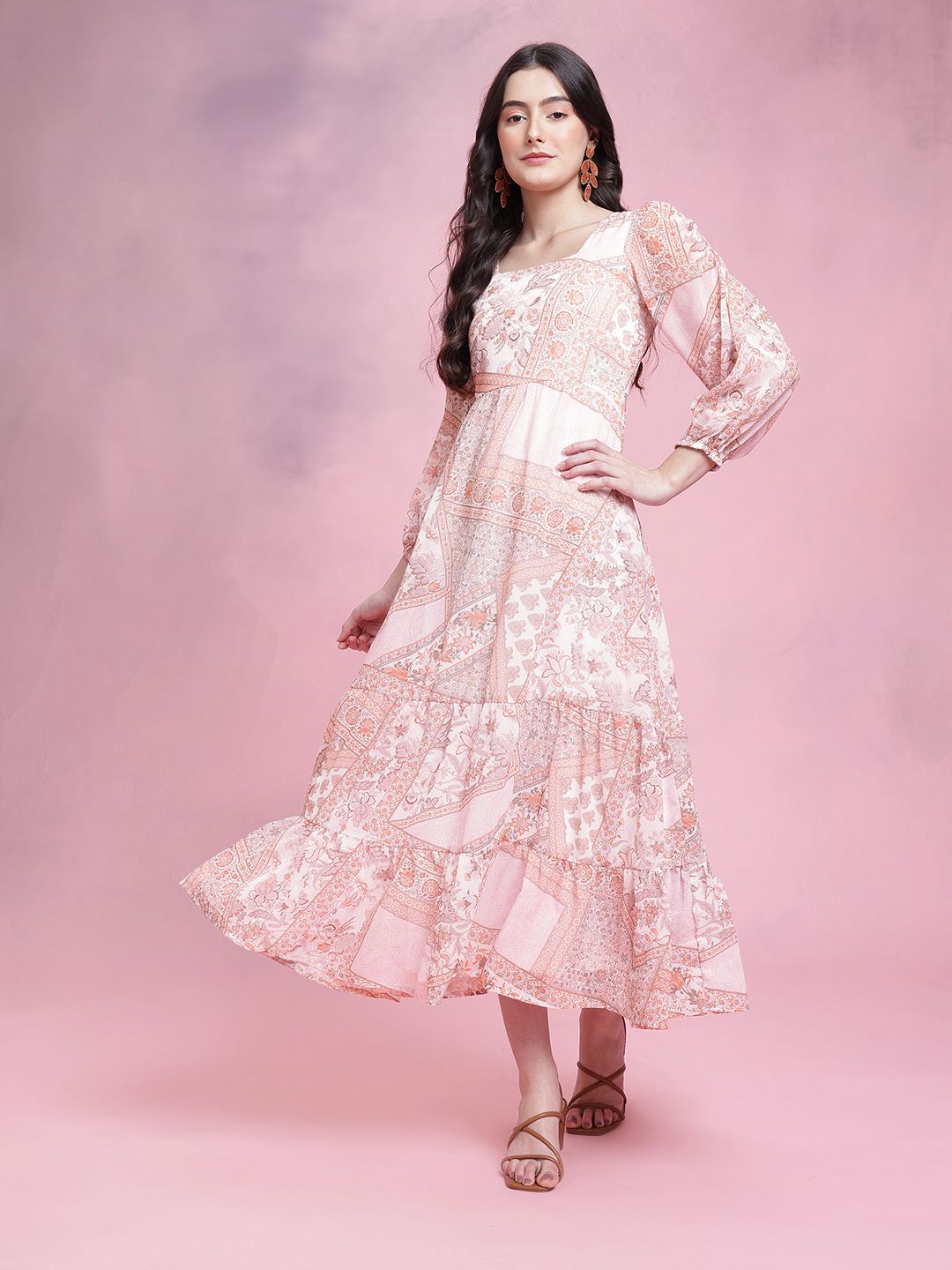 Buy DressBerry Printed Tiered Fit & Flare Maxi Dress - Dresses for Women  32522778 | Myntra