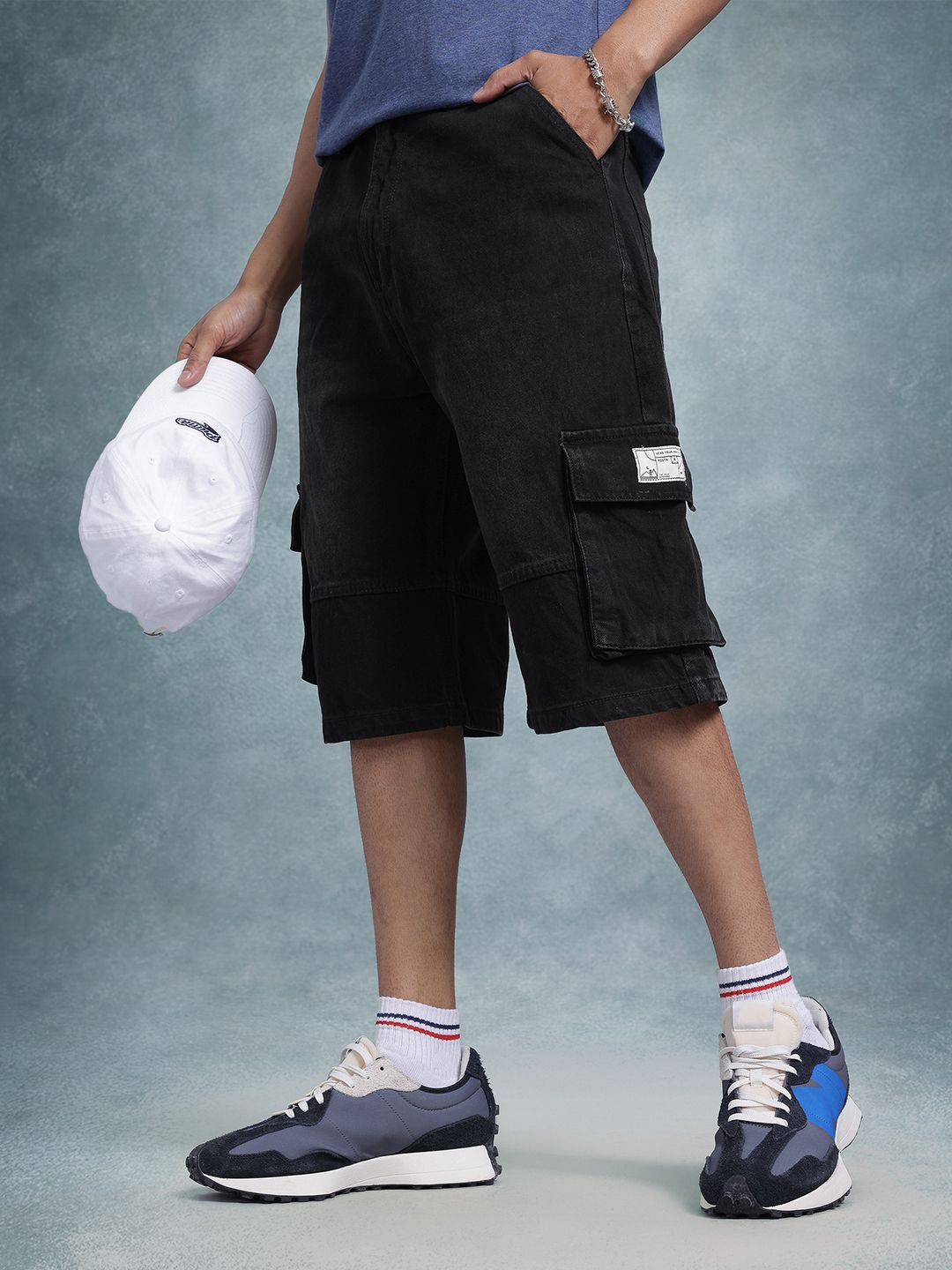 Buy The Roadster Life Co. Men Skater Fit Denim Cargo Shorts