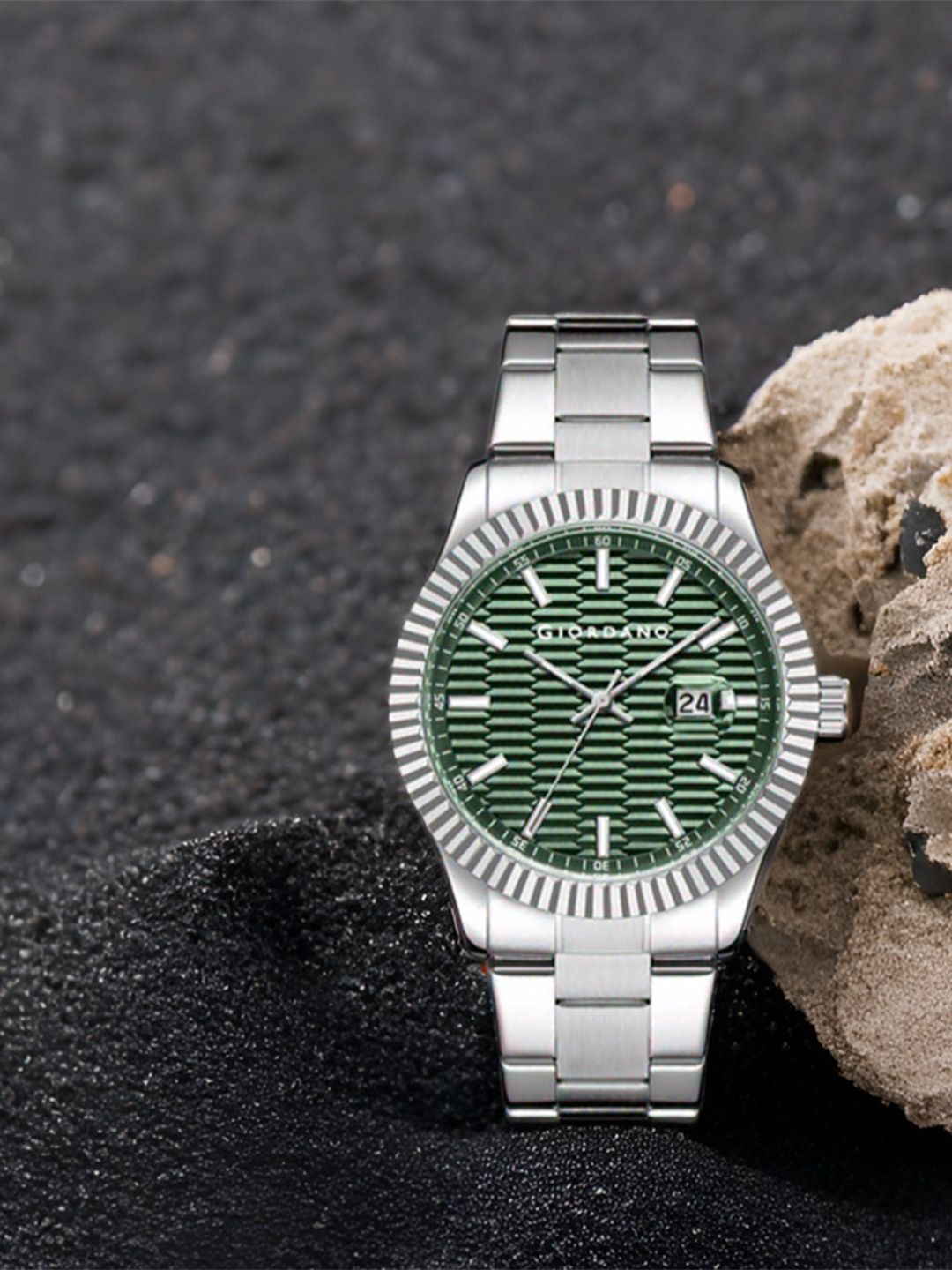 Buy GIORDANO Men Printed Dial & Stainless Steel Straps Analogue