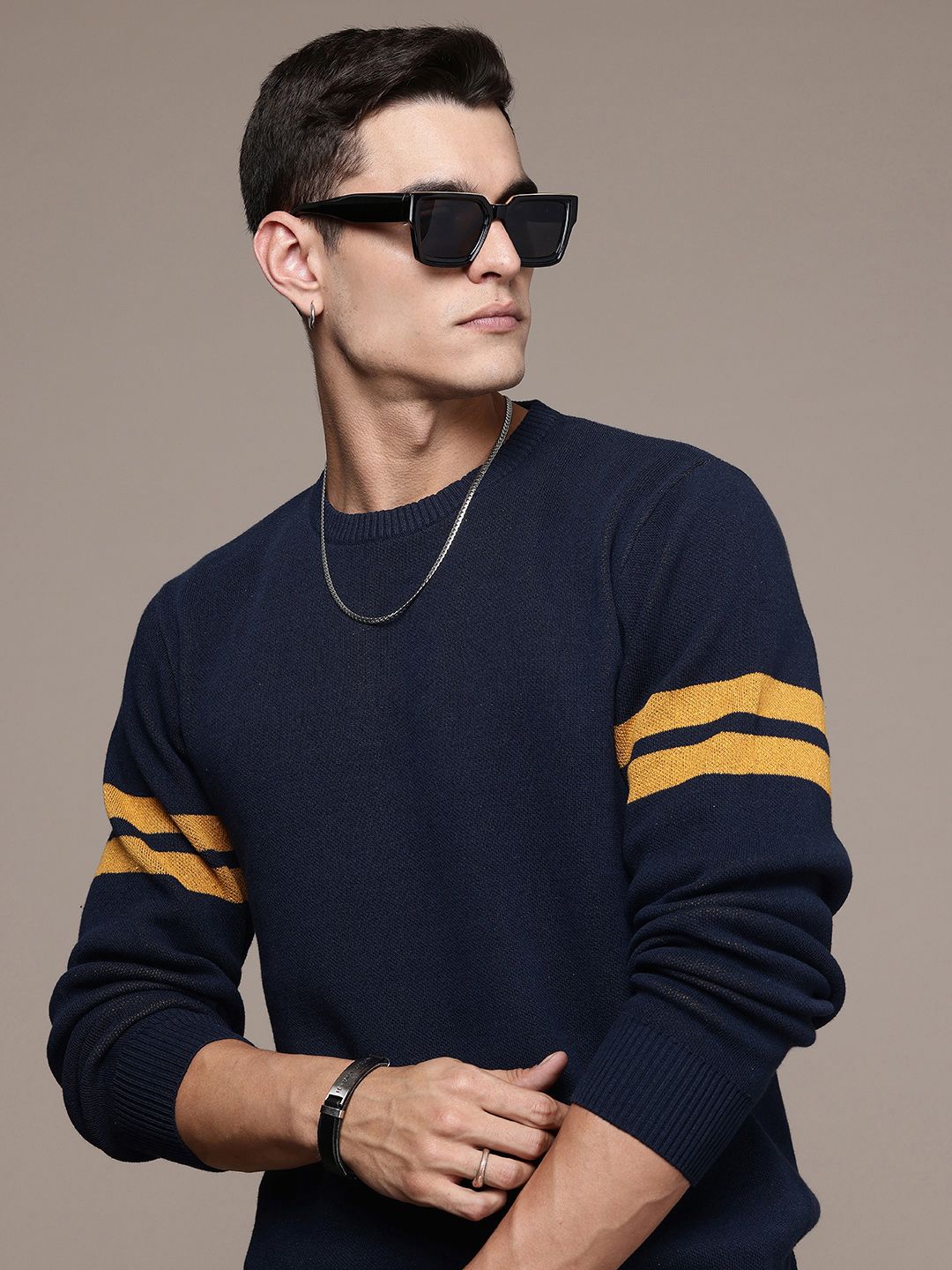 The Roadster Lifestyle Co. Men Striped Pullover