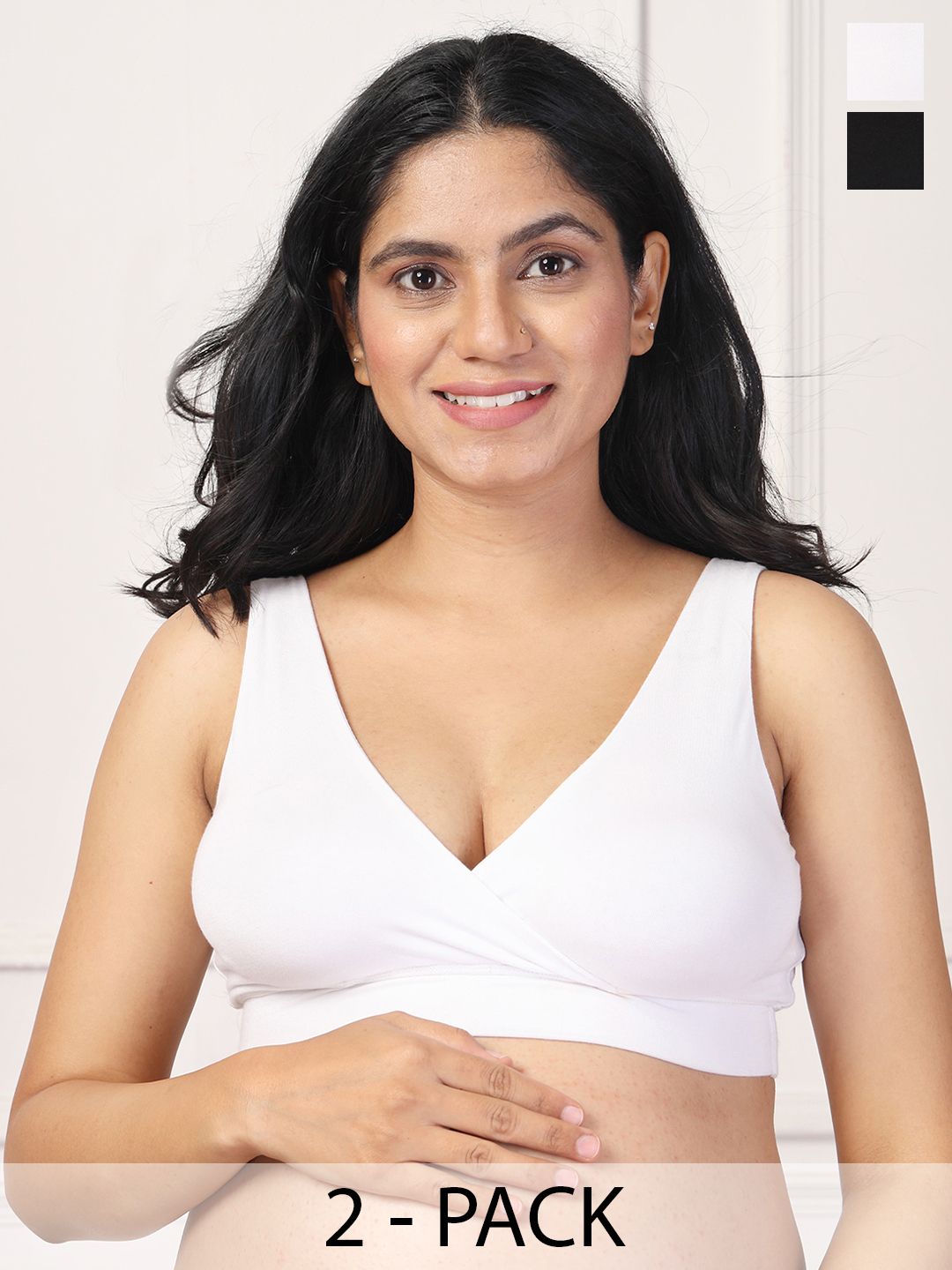 House Of Zelena Pack of 2 Stretchable Lightly Padded Maternity Feeding Bras