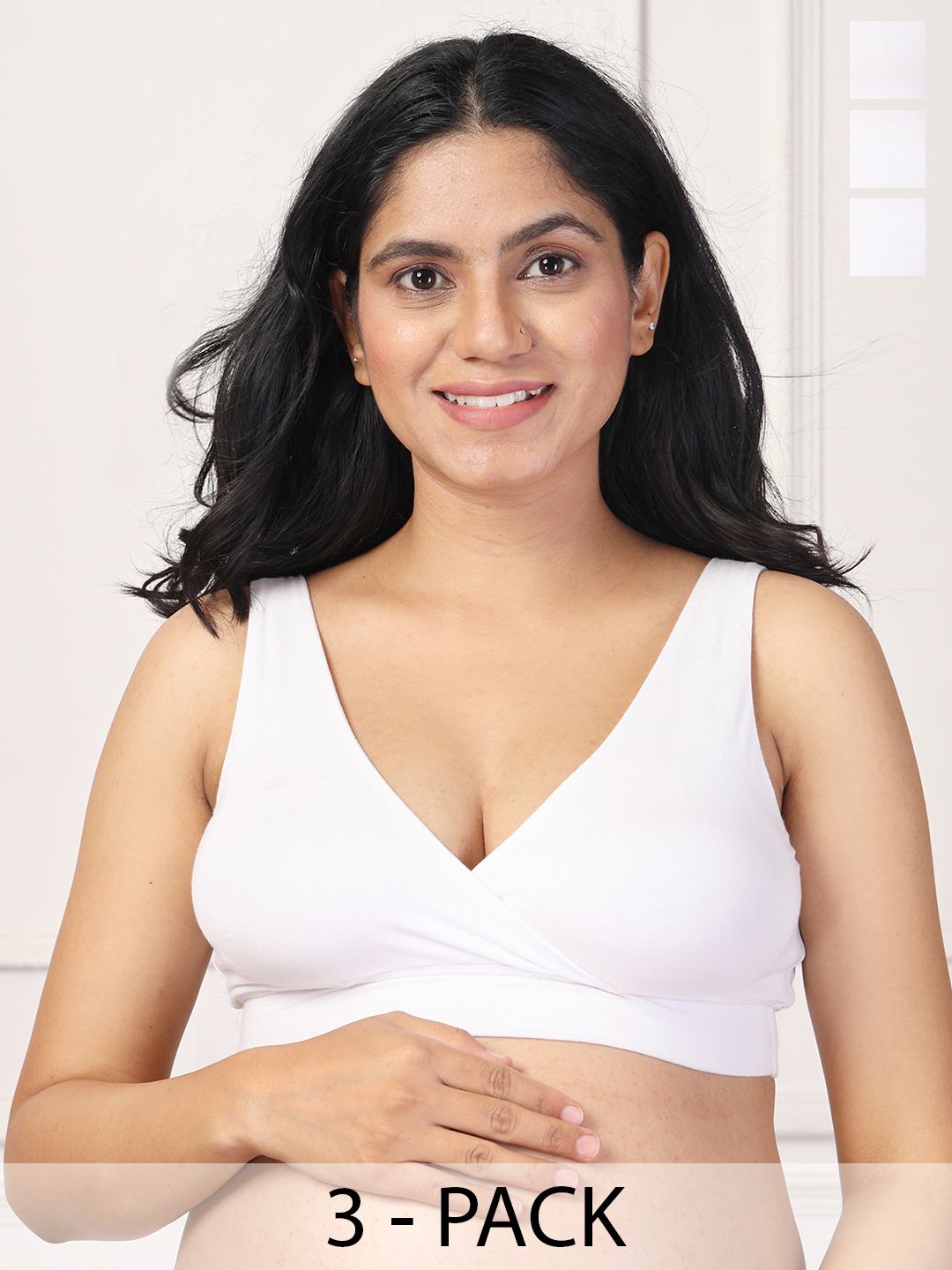 House Of Zelena Pack of 3 Full Coverage Lightly Padded Maternity Feeding Bras