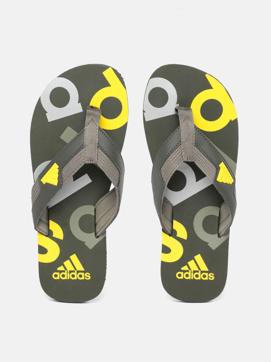 ADIDAS Men Brand Logo Printed Thong Flip-Flops