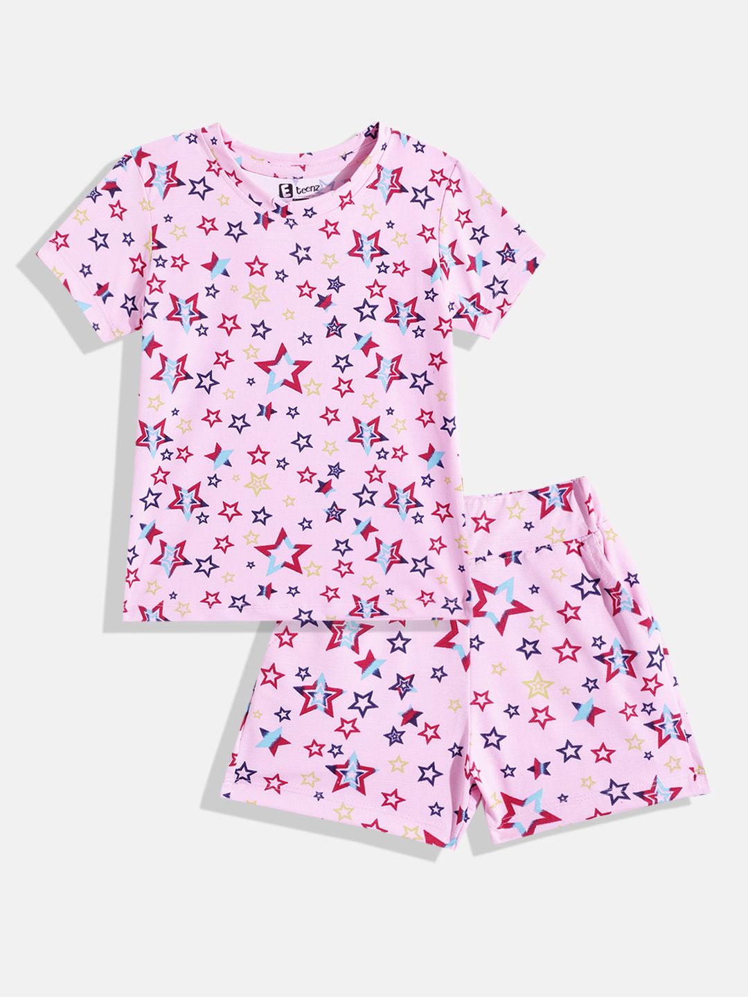 Eteenz Girls Star Print T-shirt with Shorts