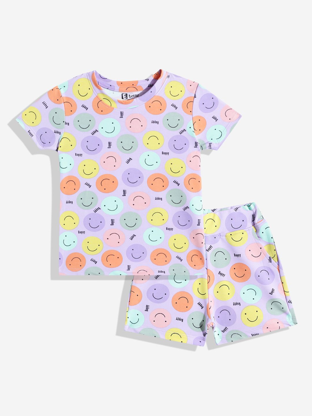 Eteenz Kids Girls Conversational Printed T-Shirt & Shorts