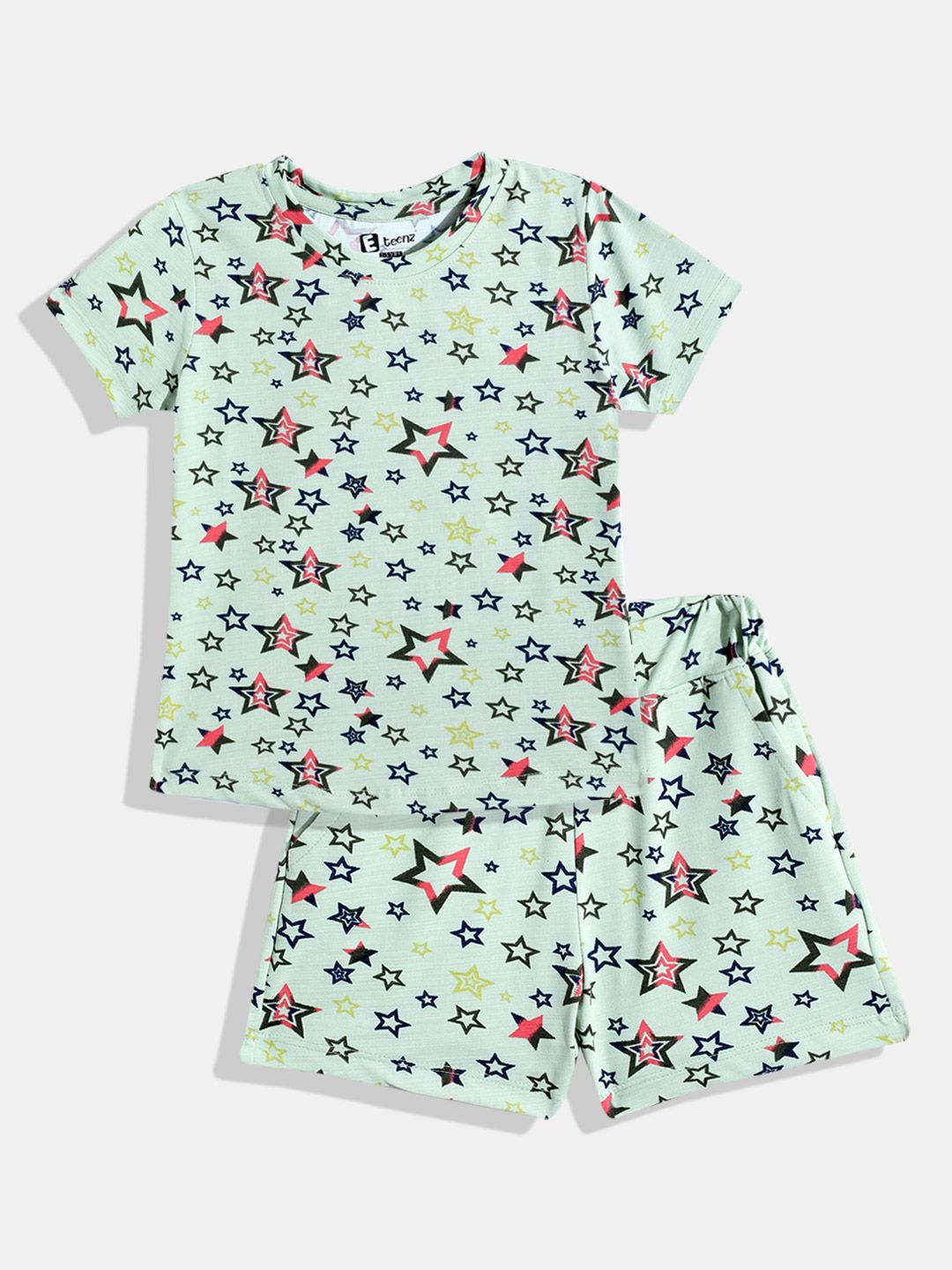 Eteenz Girls Star Print T-shirt with Shorts