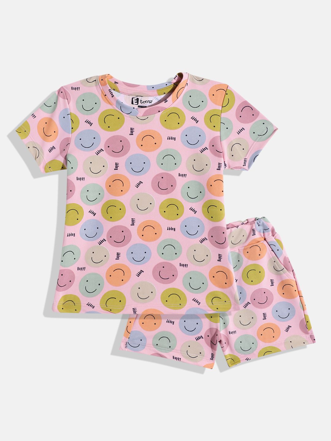 Eteenz Girls Conversational Print T-shirt with Shorts