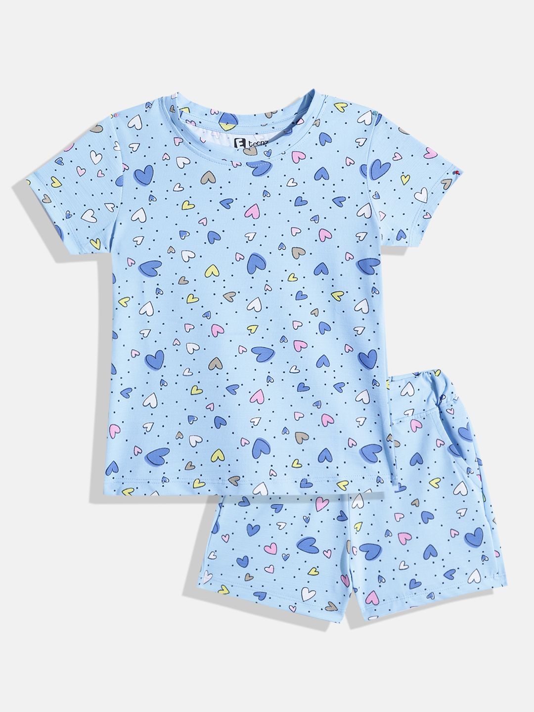 Eteenz Kids Girls Conversational Printed T-Shirt & Shorts