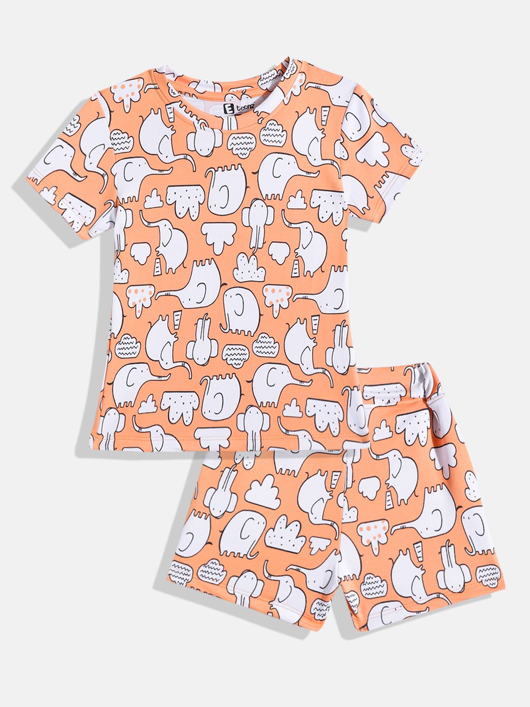 Eteenz Girls Animal Graphic Print T-shirt with Shorts