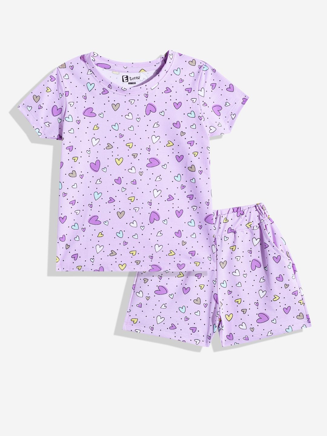 Eteenz Kids Girls Conversational Printed T-Shirt & Shorts
