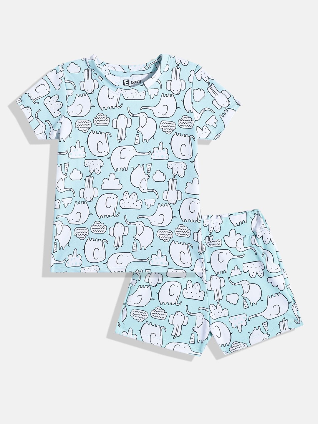 Eteenz Girls Animal Graphic Print T-shirt with Shorts
