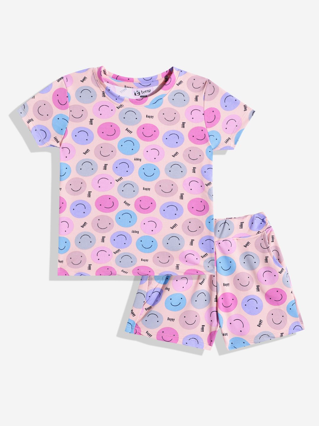 Eteenz Girls Conversational Print T-shirt with Shorts