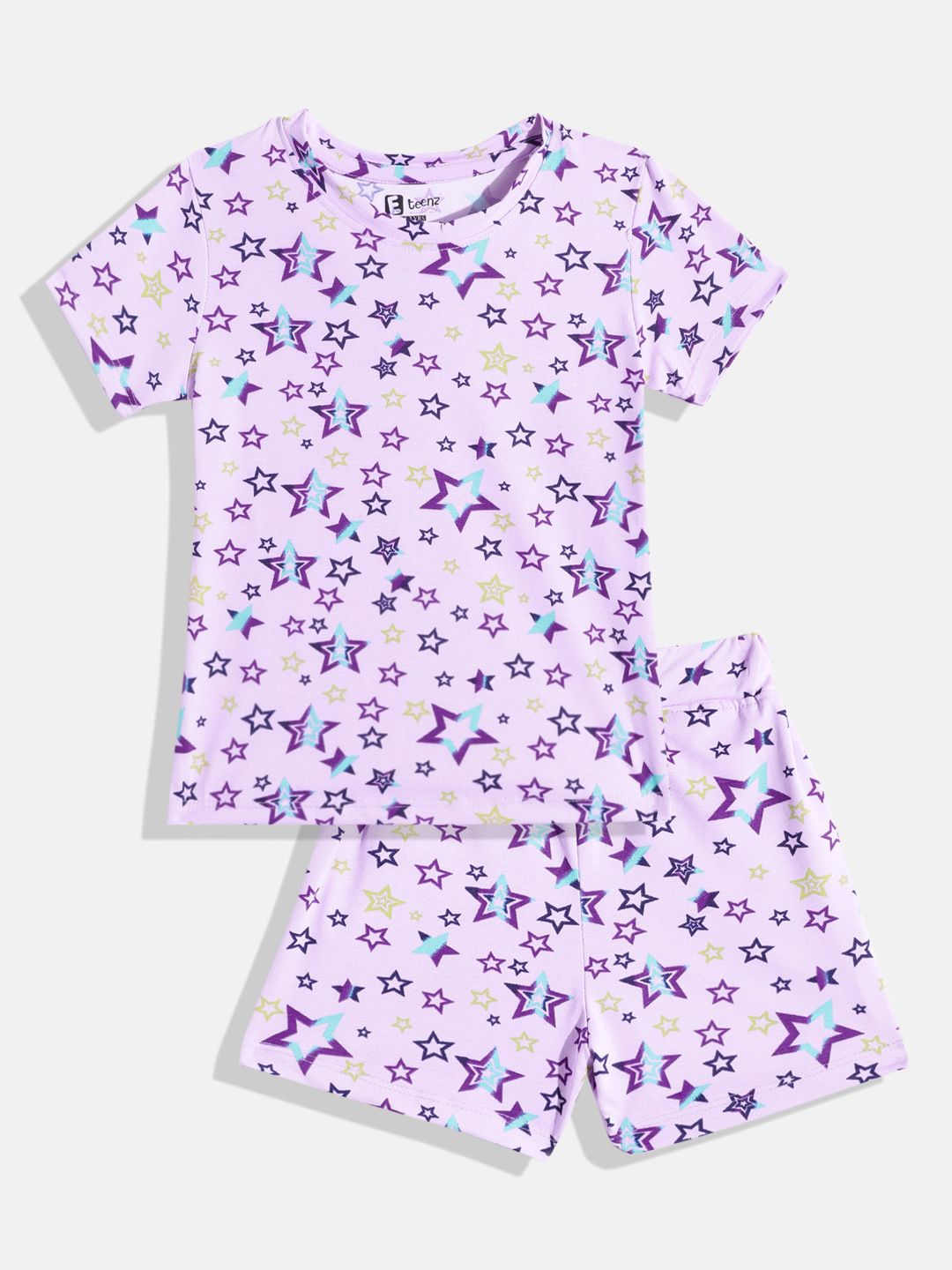 Eteenz Girls Star Print T-shirt with Shorts