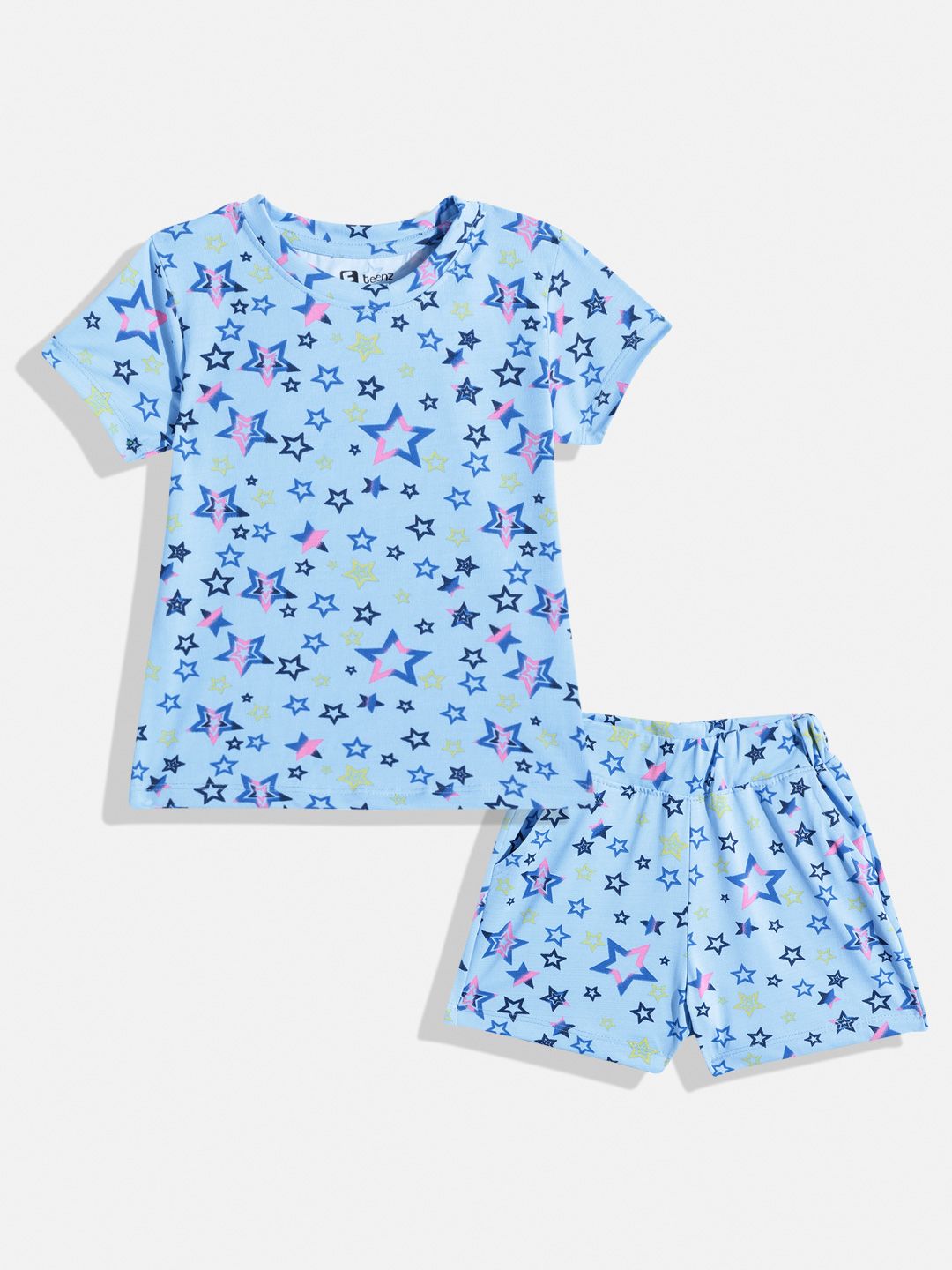 Eteenz Girls Star Print T-shirt with Shorts
