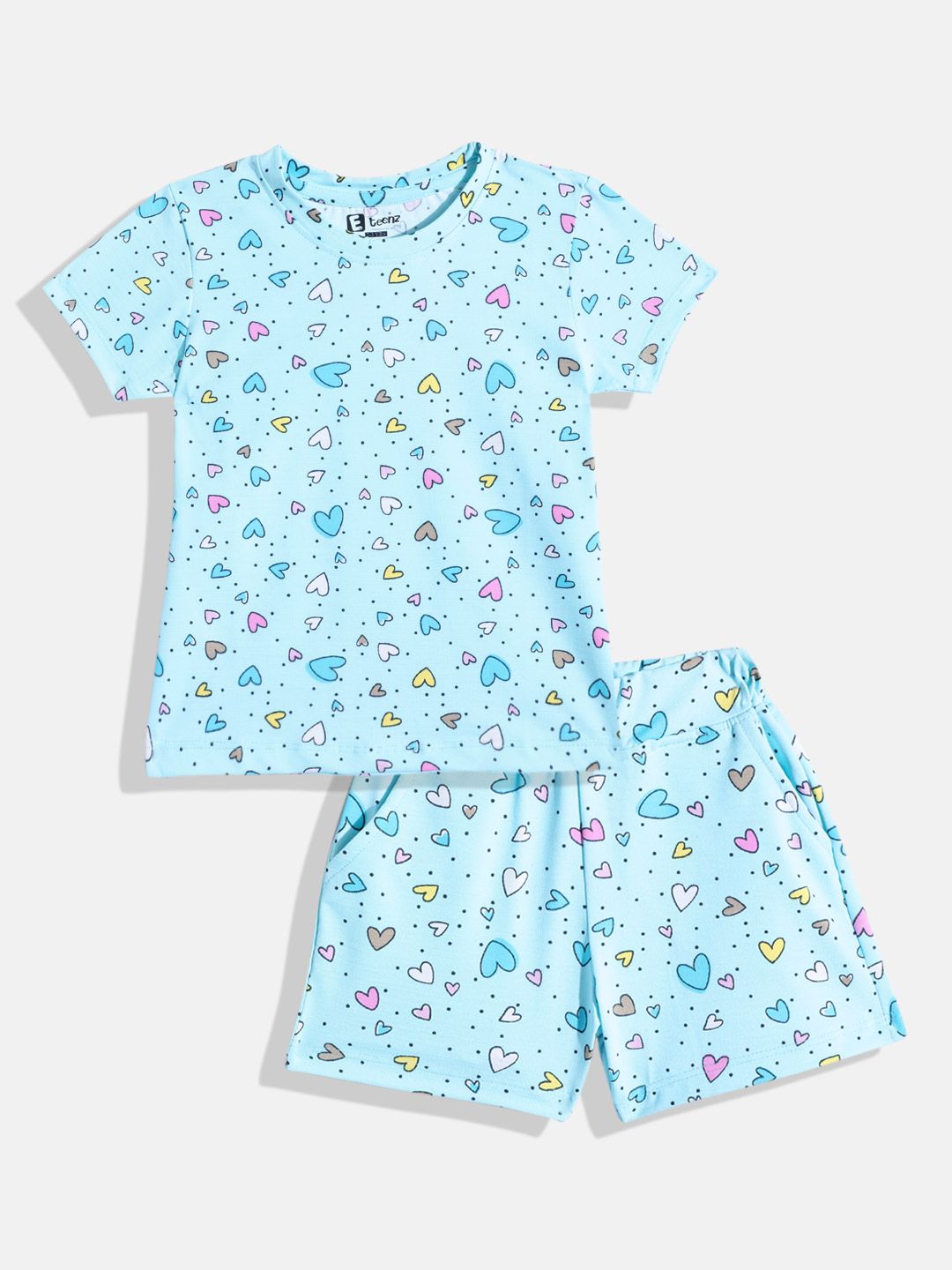 Eteenz Kids Girls Conversational Printed T-Shirt & Shorts