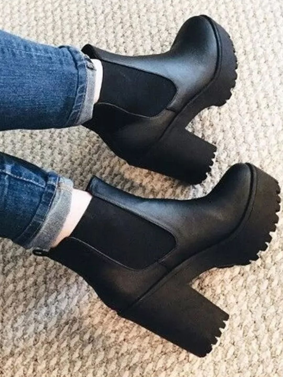 Killer Killer Women Block-Heeled Slip-On Chelsea Boots With Elastic Side Panels