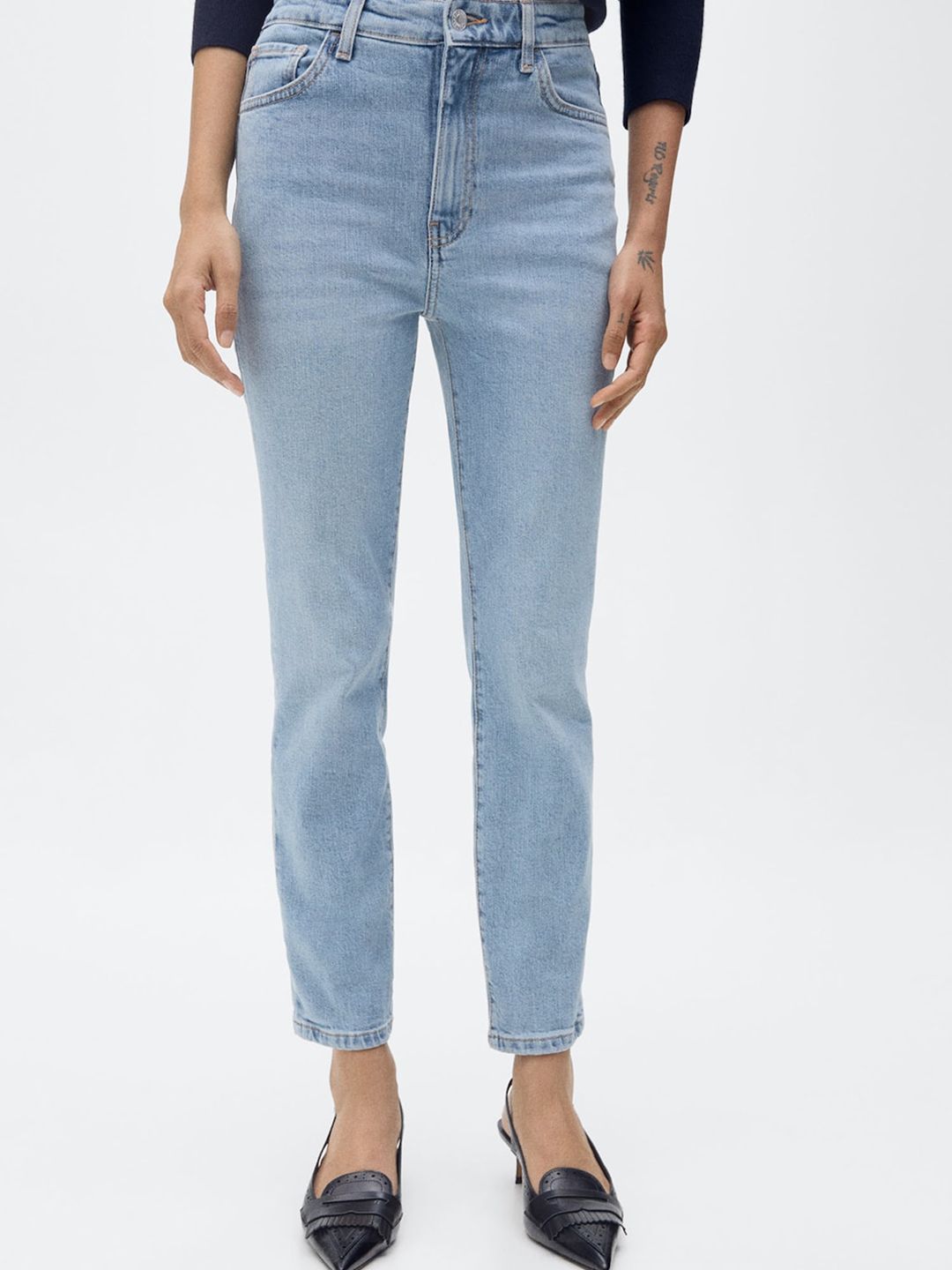 Slim Fit Light Fade Stretchable Cropped Jeans