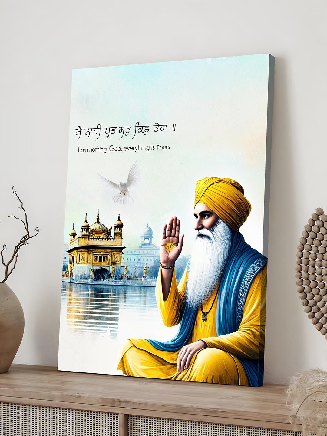 Art Street Art Street Gold-Toned & Blue Canvas Religious Wall Paintings