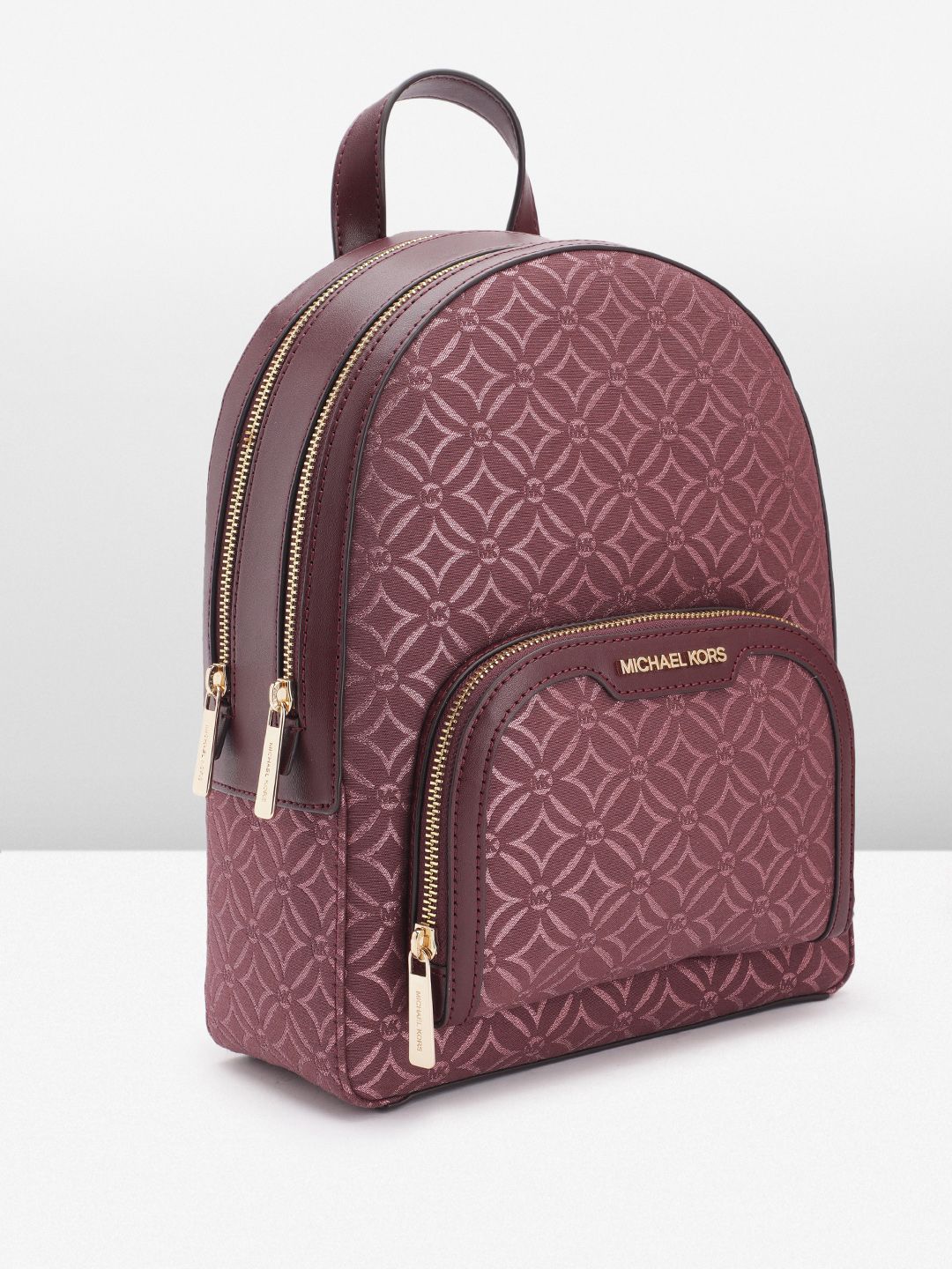 Michael Kors Burgundy And Gold Geometric Jacquard Backpack MICHAEL Michael Kors SABLE - Rucksack - mulberry/red  main image 4