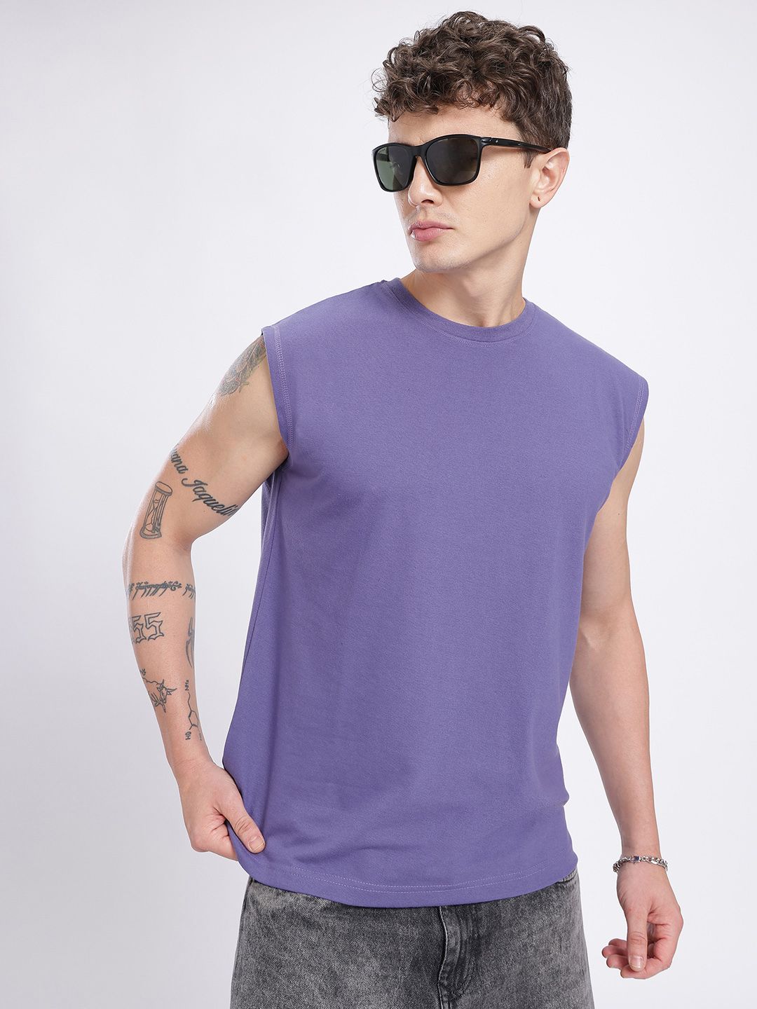 glitchez Sleeveless Oversized T-shirt