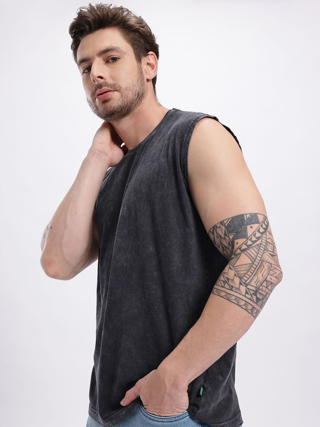 glitchez Washed Effect Pure Cotton Oversized Fit T-shirt