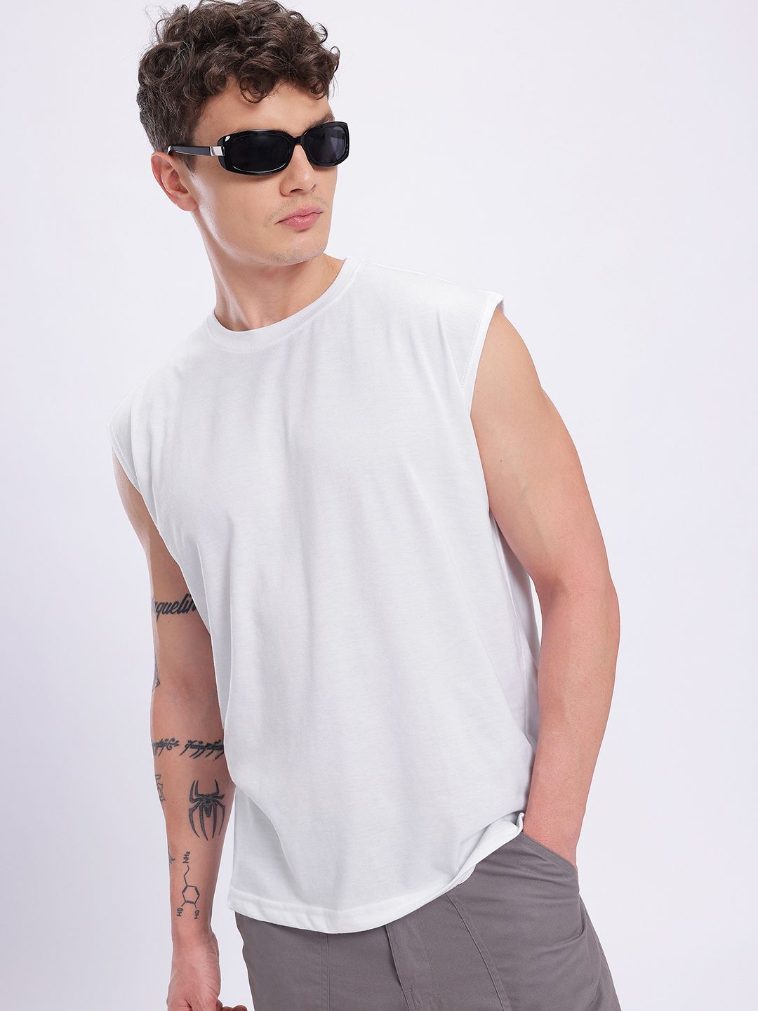 glitchez Sleeveless Oversized T-shirt