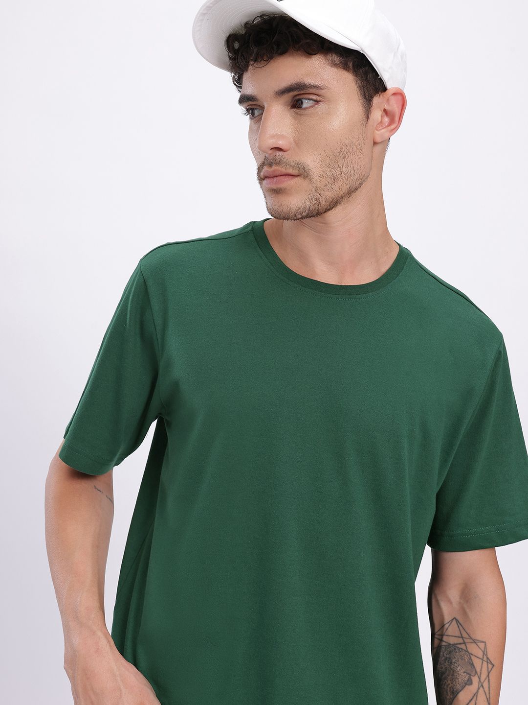 glitchez Round-Neck Drop-Shoulder Sleeves Oversized Fit T-shirt