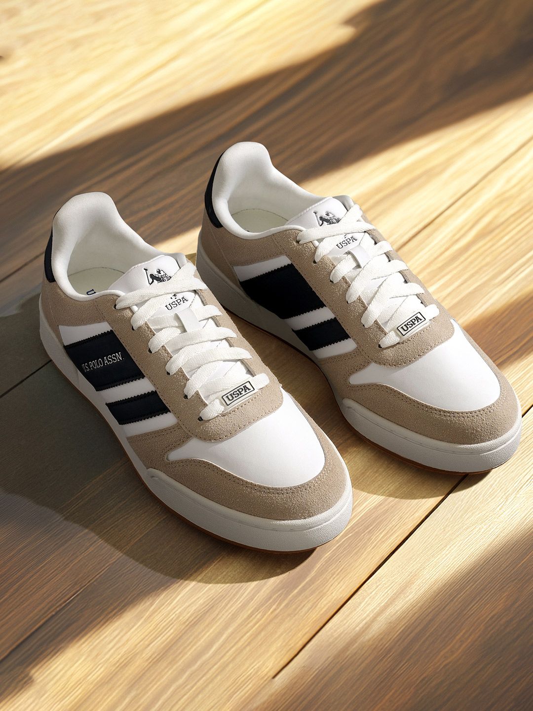 Men PU Sneakers U.S. Polo Assn. Gren Casual Chunky Court Beige Sneakers Shoes