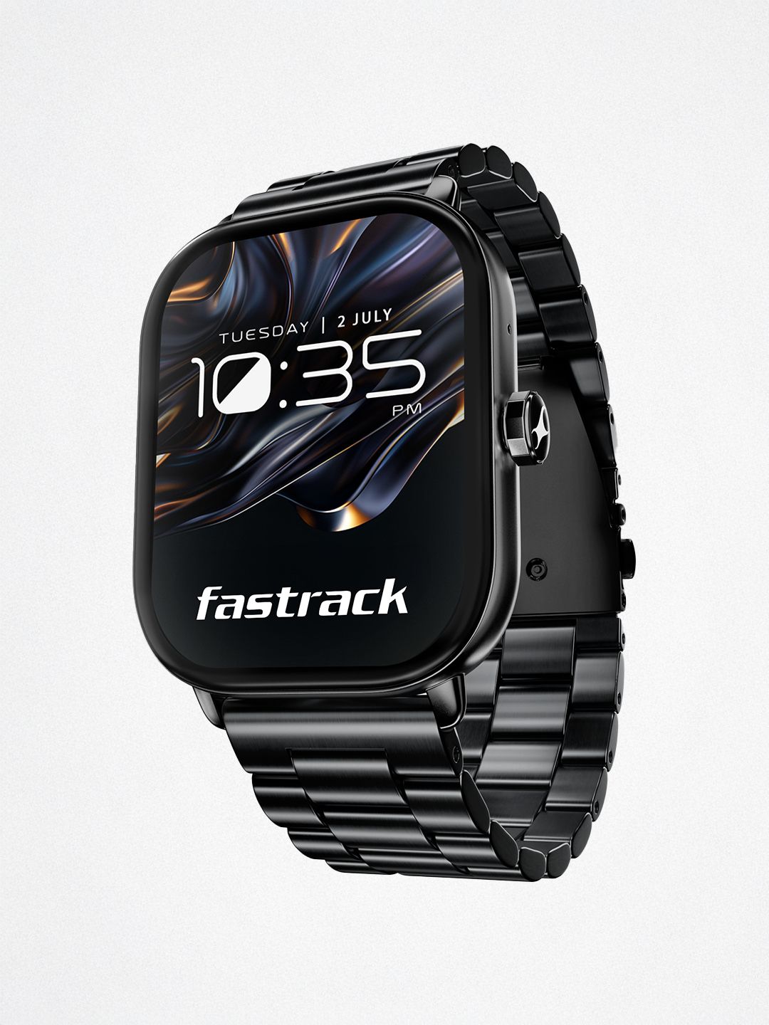 Fastrack Radiant FX2 2.04 Inch AMOLED AOD Premium Design Functional Crown SS Strap Smartwatch