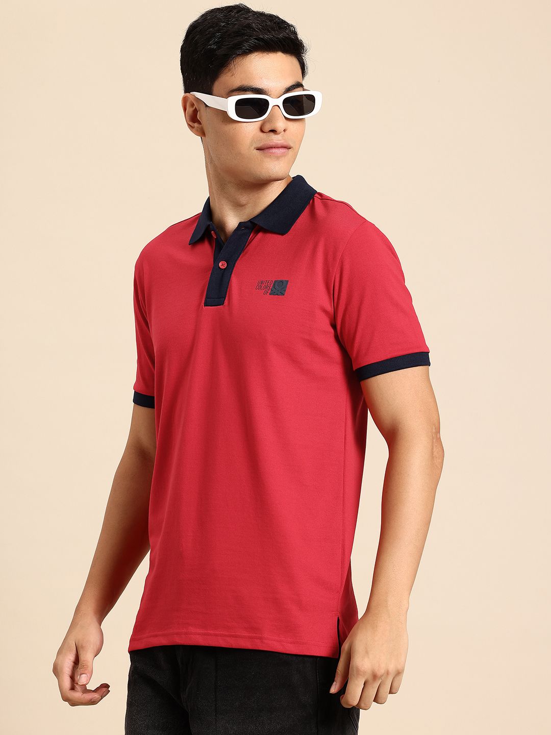 United Colors of Benetton Men Polo Collar T-shirt