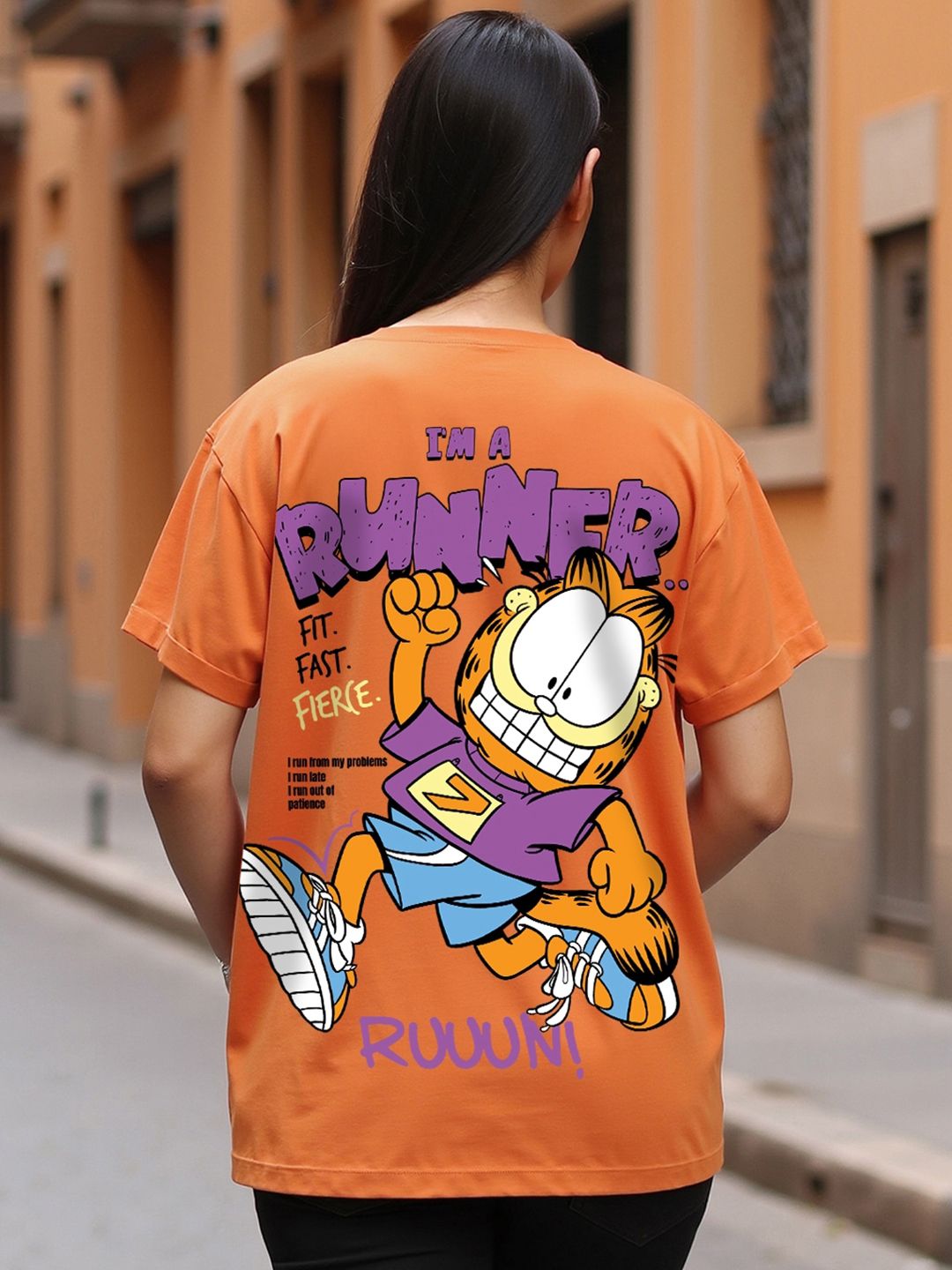 Buy Bewakoof Orange-Coloured Skool Printed Drop-Shoulder Sleeves