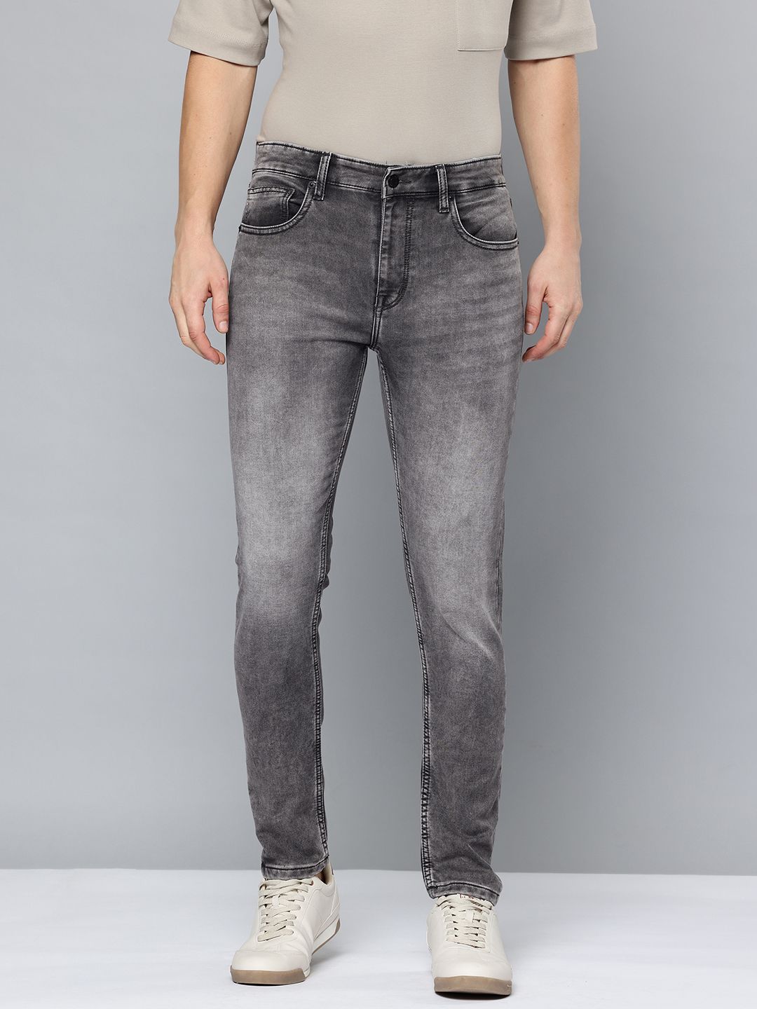 Flying Machine Men Slim Tapered Fit Mid-Rise Heavy Fade Acid Wash Stretchable Jeans