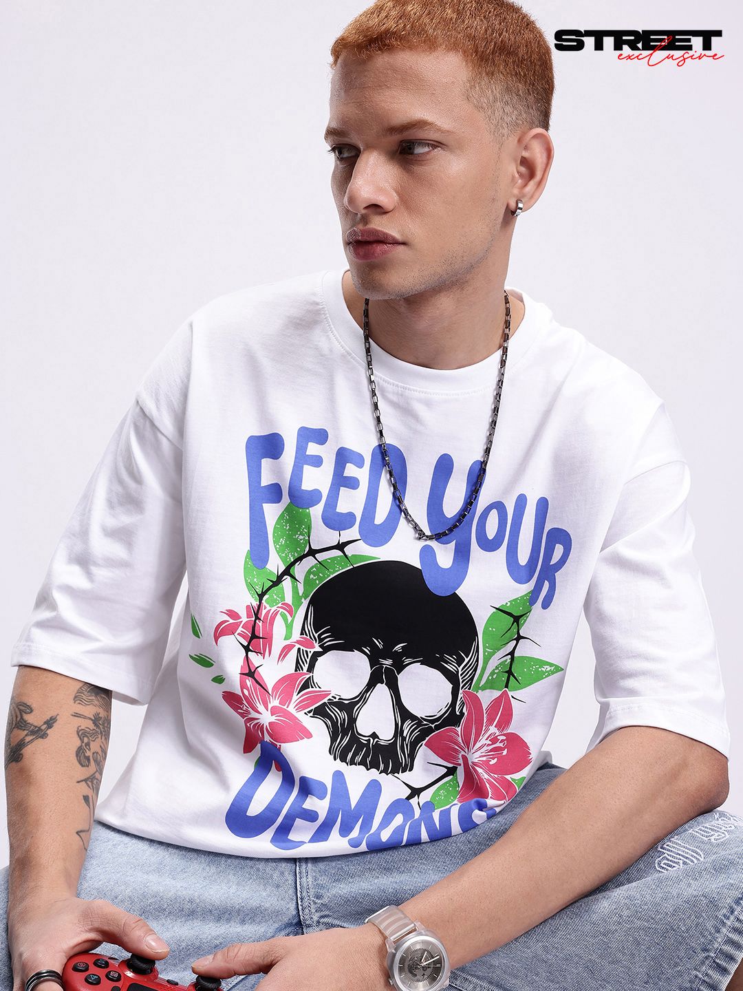 Buy Kook N Keech Oversized Fit Graphic Printed Pure Cotton T-shirt