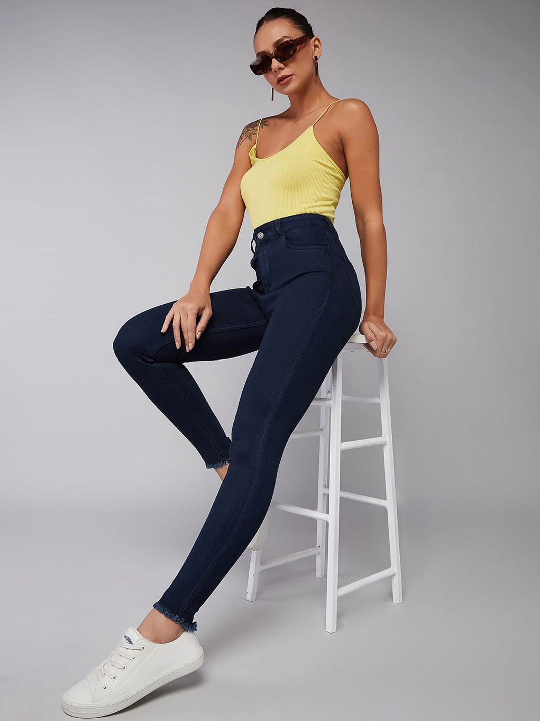 DOLCE CRUDO Women Skinny Fit High-Rise Stretchable Jeans