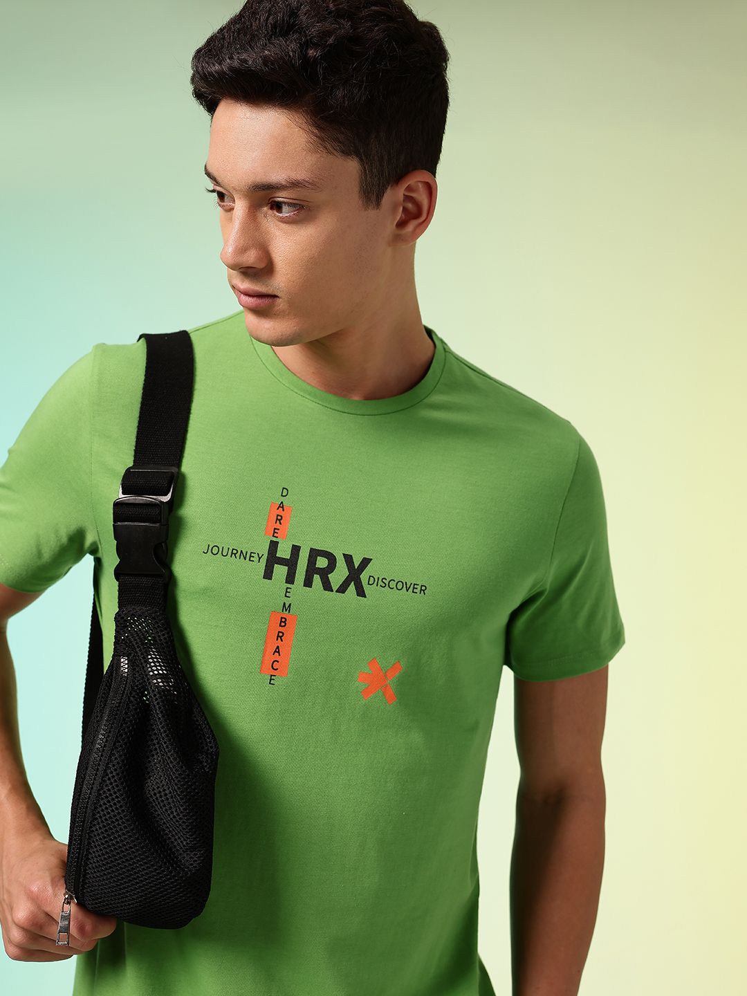 HRX by Hrithik Roshan Solid Rapid Dry Training T-shirt with Typography Detail