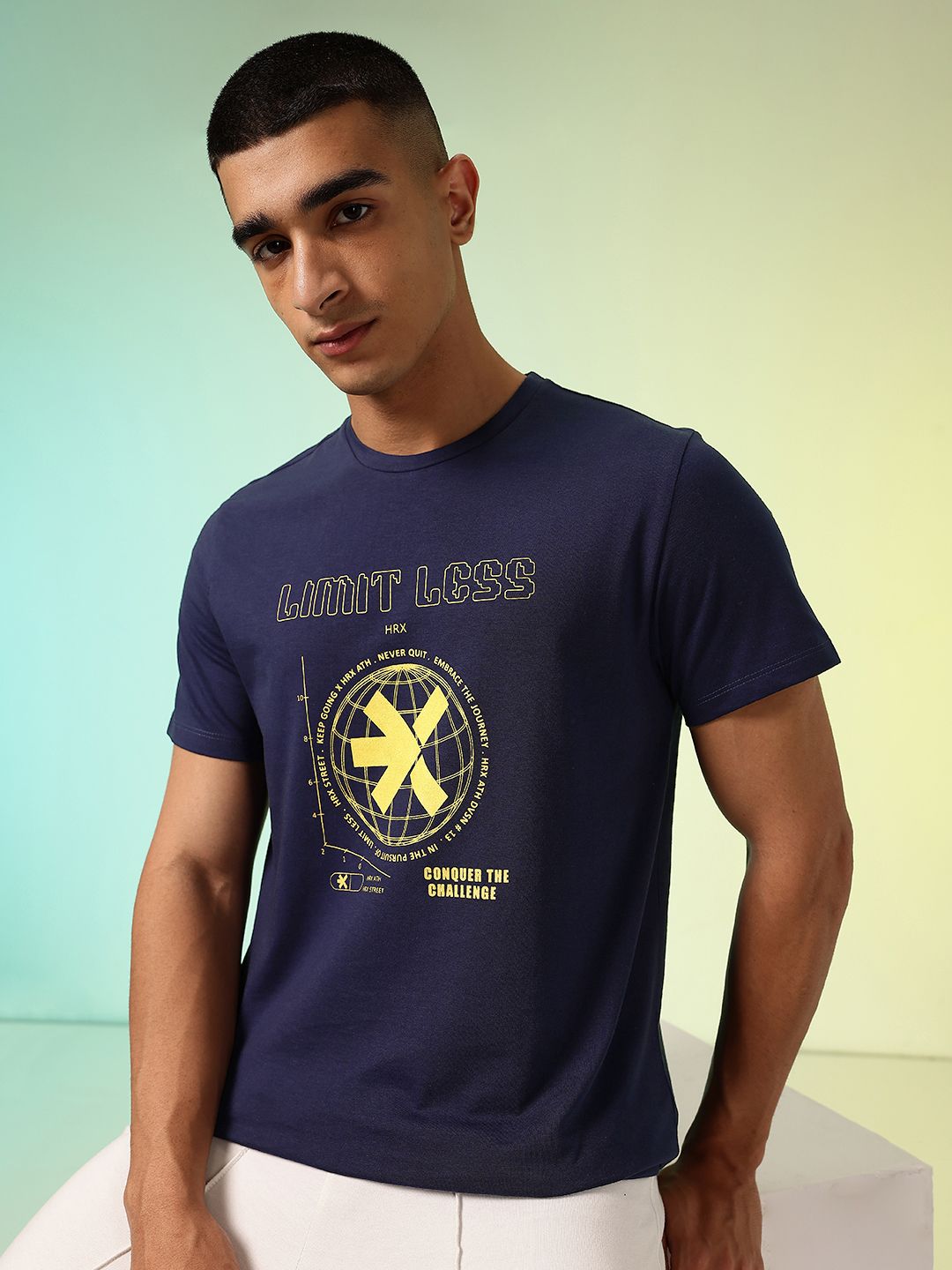 HRX by Hrithik Roshan Men Printed Rapid-Dry Training T-shirt