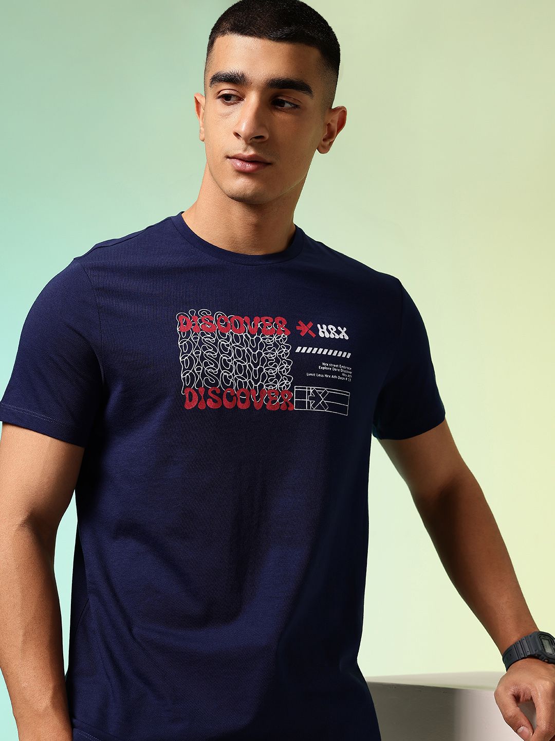 HRX by Hrithik Roshan Graphic Printed Rapid Dry Training T-shirt