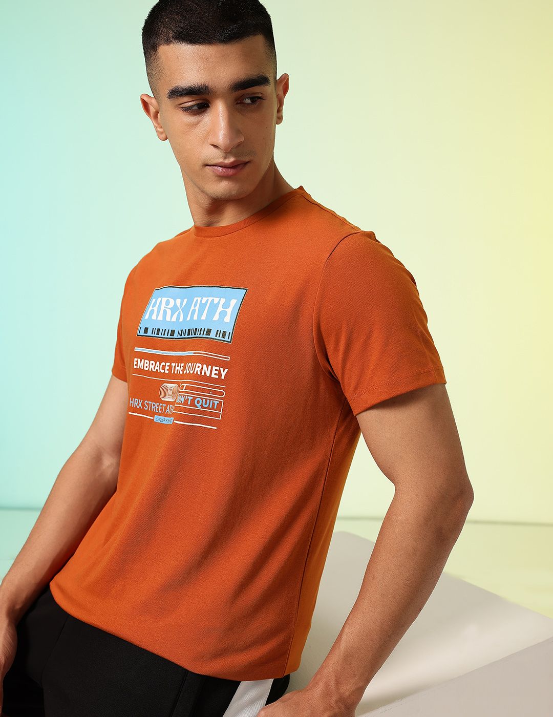 HRX by Hrithik Roshan Men Typography Printed Rapid-Dry Training T-shirt