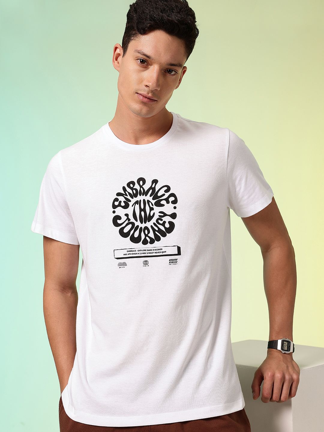 HRX by Hrithik Roshan Men Typography Printed Rapid-Dry Training T-shirt