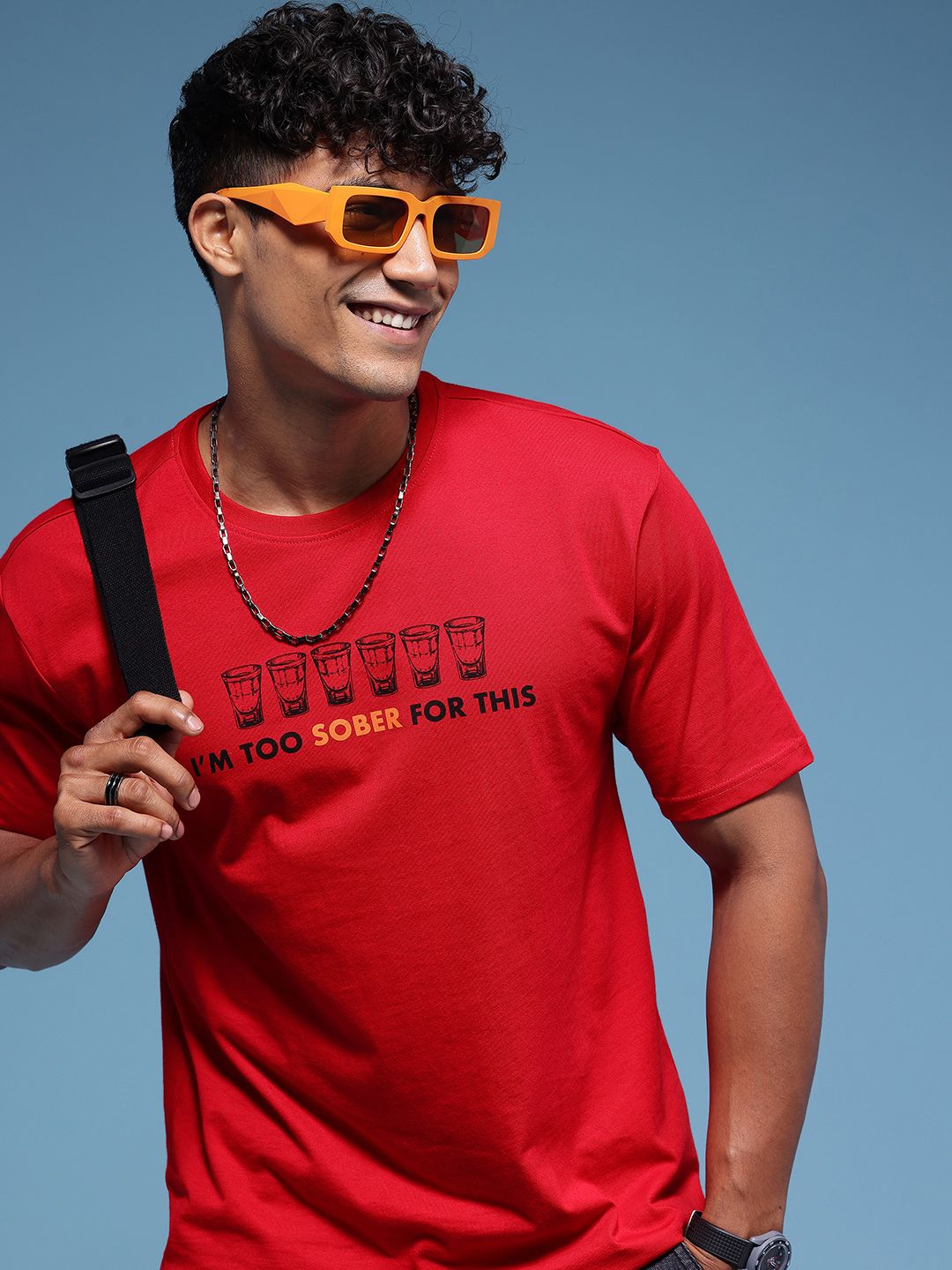 HERE&NOW Typography Printed Pure Cotton T-shirt